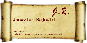 Janovicz Rajnald névjegykártya